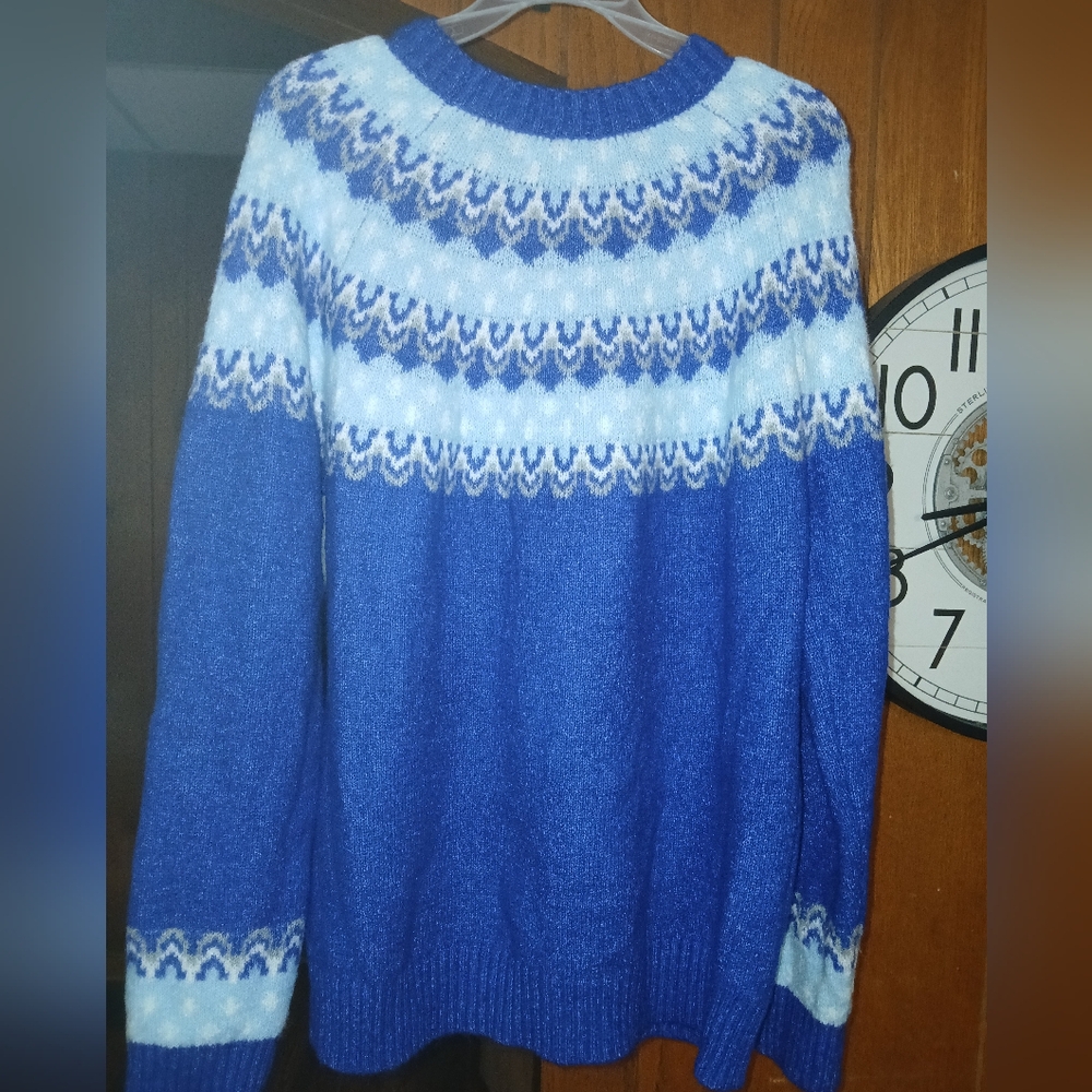 Blue Fair Isle Sweater By 99 Jane Street - Picture 6 of 6